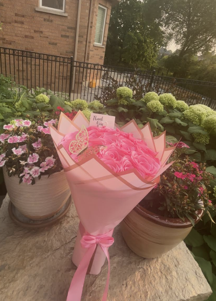 Ribbon bouquet 7 in row 3