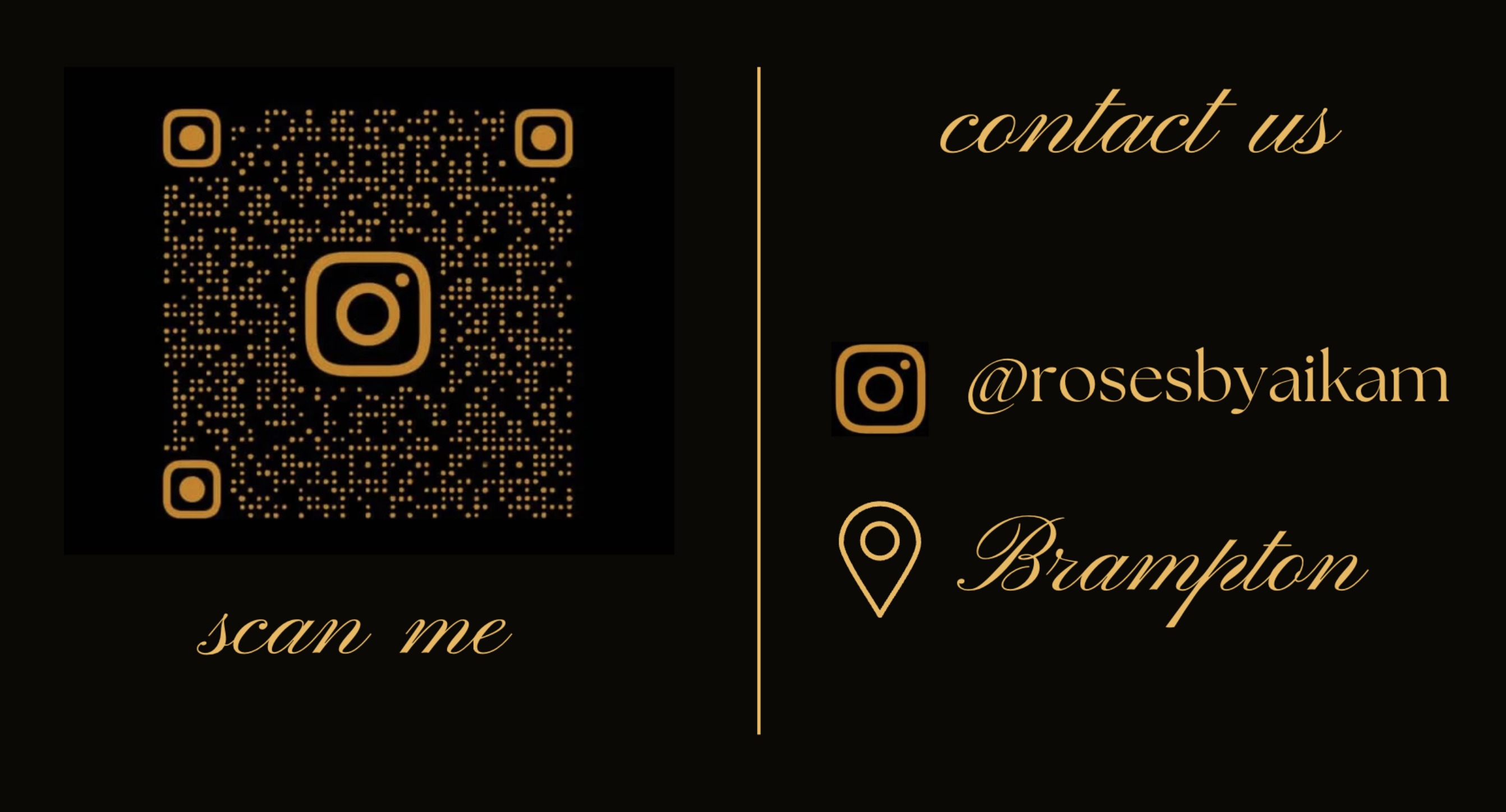 Roses by Aikam contact card with QR code