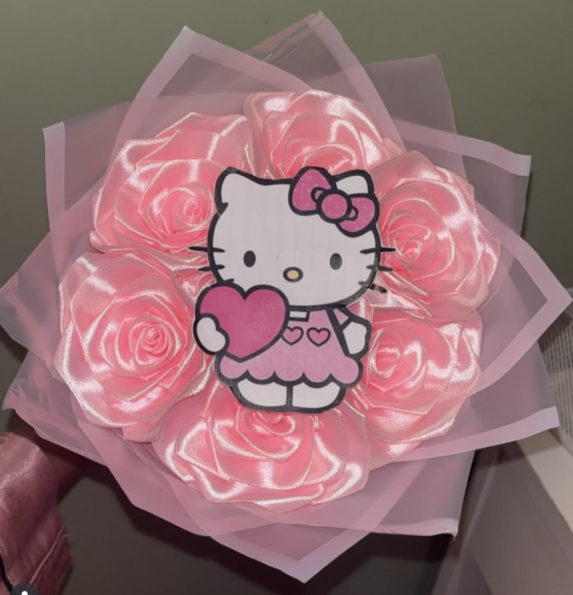 Pink Hello Kitty ribbon bouquet